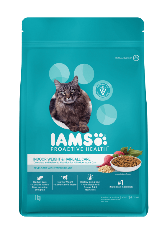 IAMS PROACTIVE HEALTH INDOOR WEIGHT AND HAIRBALL CARE 6x1kg - 1